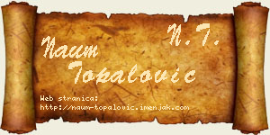Naum Topalović vizit kartica